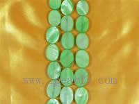 five strands of 13×18mm oval green shell strands